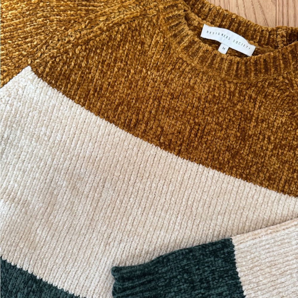 Designers Society Crewneck Colorblock Sweater Size M